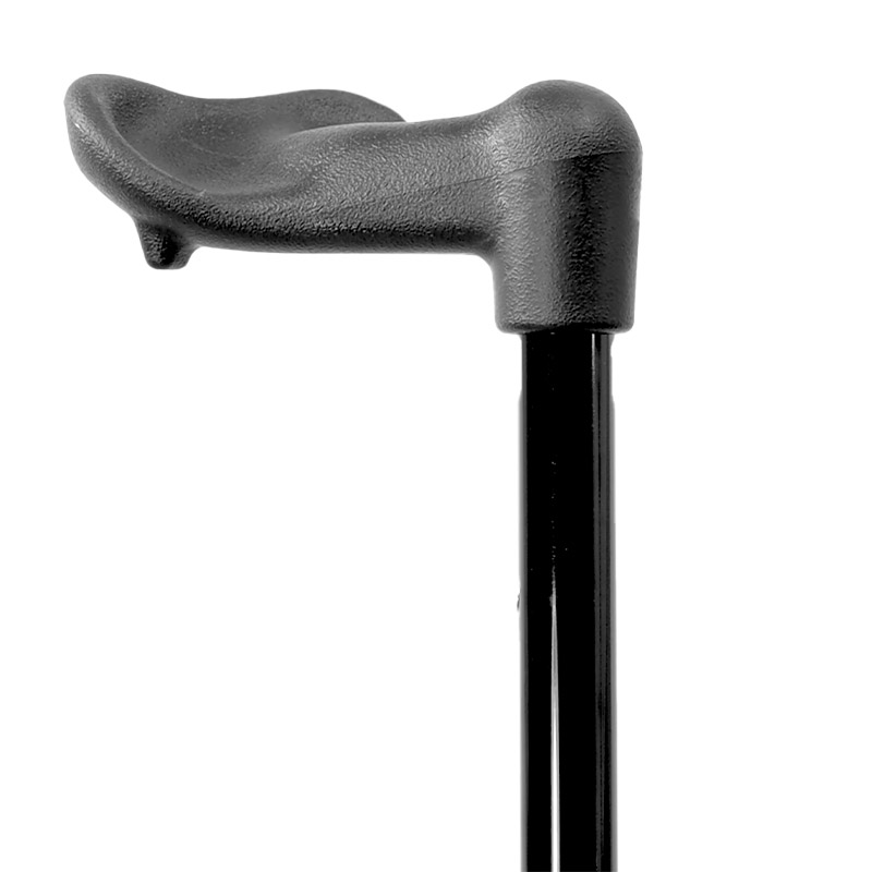 Adjustable Folding Black Anatomical Walking Stick