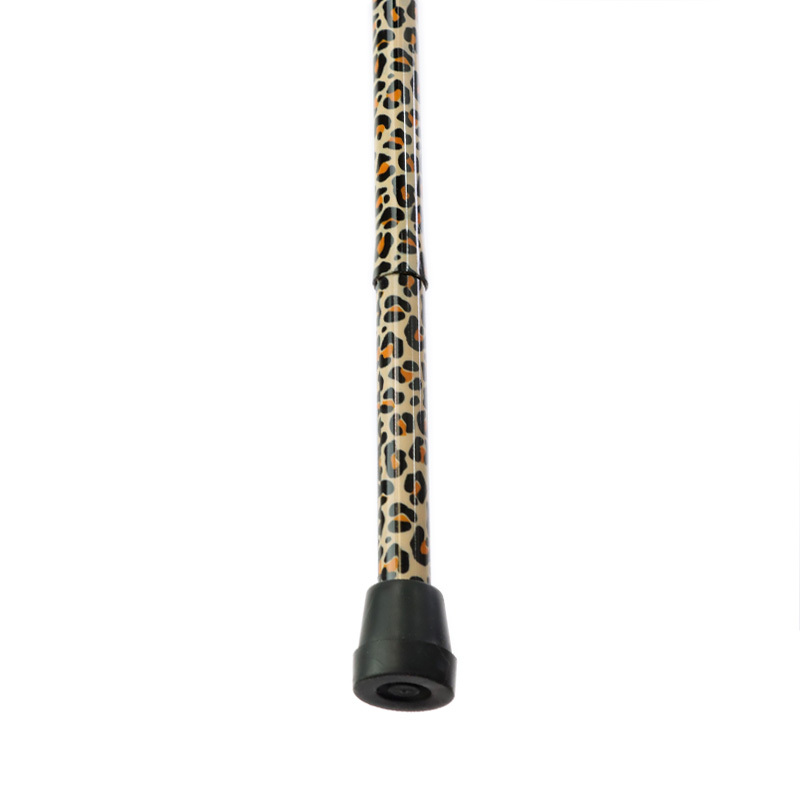Height-Adjustable Mini Folding Derby Leopard Print Walking Stick
