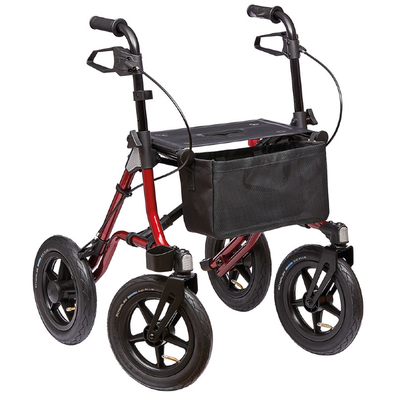Dietz TAiMA XC Outdoor Rollator with Large Wheels (Metallic Red)