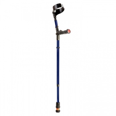 Flexyfoot Blue Closed-Cuff Comfort-Grip Double-Adjustable Crutch (Left Hand)