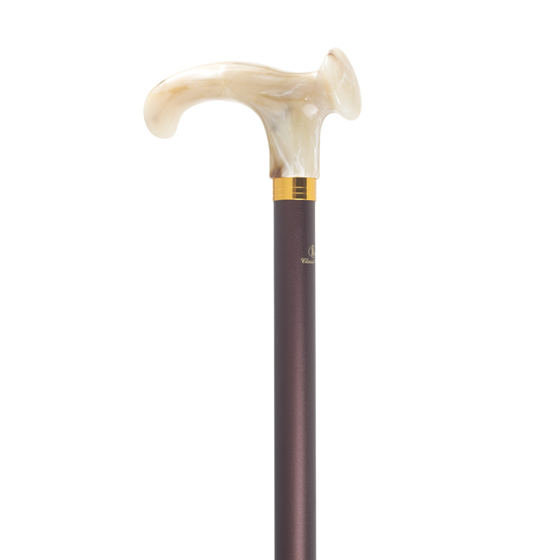 Adjustable Relax-Grip Marbled Cream Orthopaedic Walking Cane