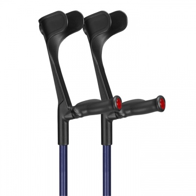 Ossenberg Open-Cuff Comfort-Grip Adjustable Blue Crutches (Pair)