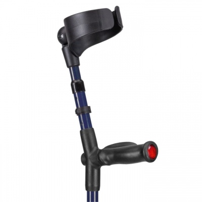 Ossenberg Closed-Cuff Comfort-Grip Double-Adjustable Blue Crutch (Right Hand)