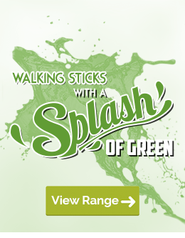 Browse Our Walking Sticks with a Splash of Green Colour