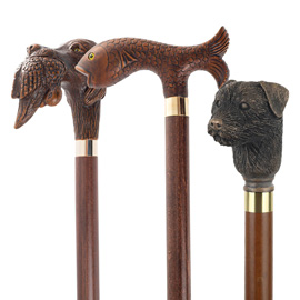 Animal Handle Wooden Walking Sticks