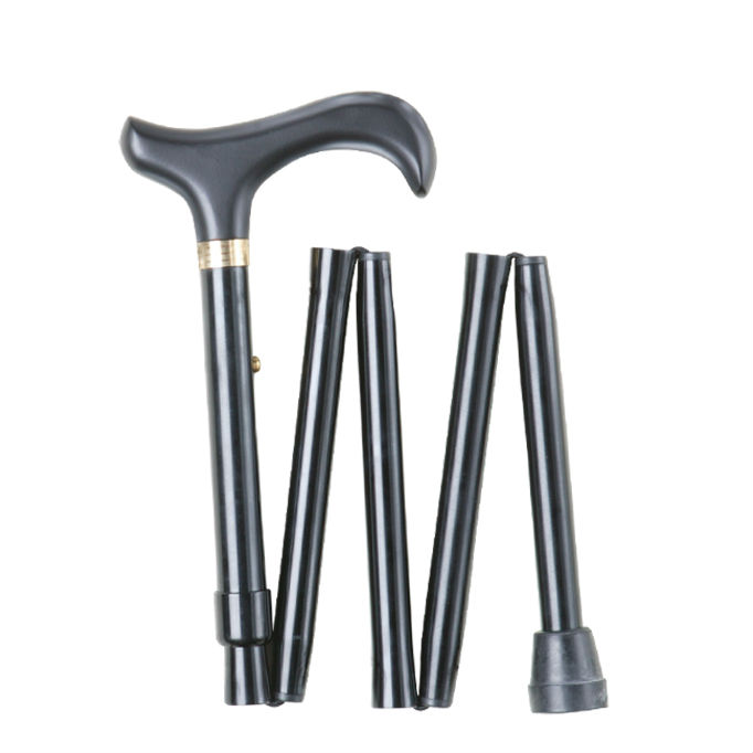 Adjustable Black Gel Handle Walking Stick 