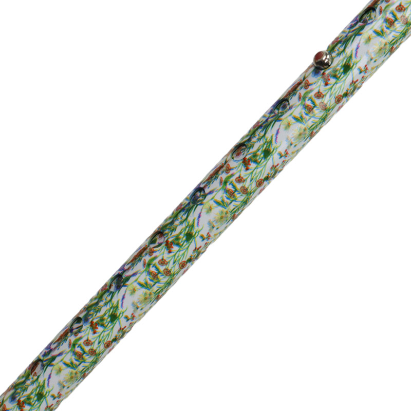 Wild Flower Pattern Adjustable Anatomical Handle Walking Stick (Left Hand)