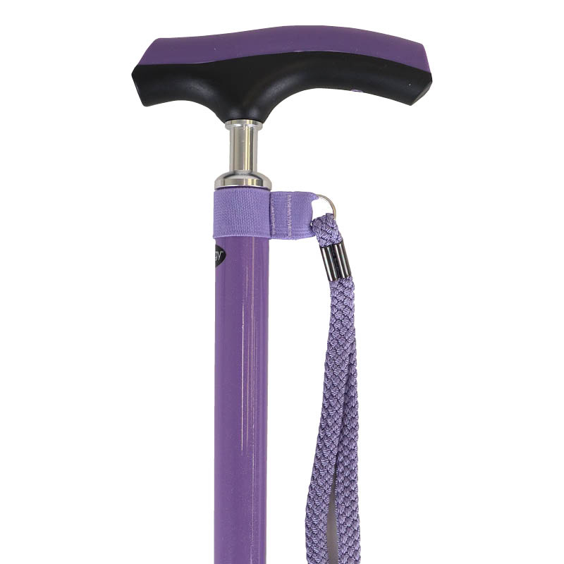 Ziggy Rubber Grip Handle Adjustable Walking Cane (Purple)