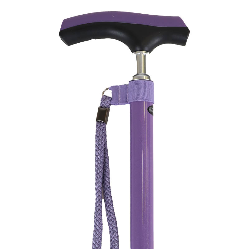 Ziggy Rubber Grip Handle Adjustable Walking Cane (Purple)