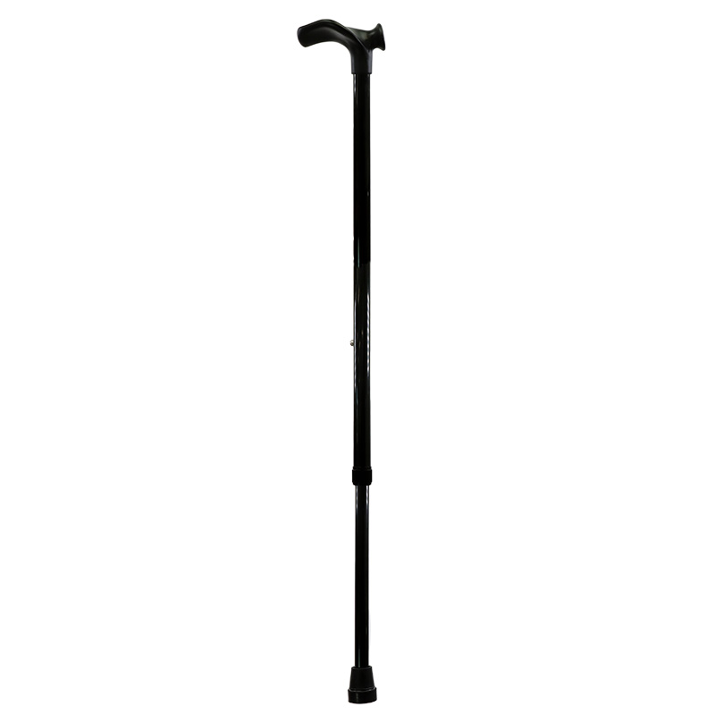 Adjustable Anatomical Black Aluminium Walking Stick