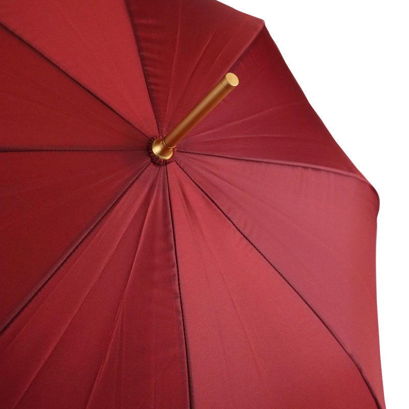 Bamboo Crook Handle Ladies' Umbrella with Burgundy Canopy