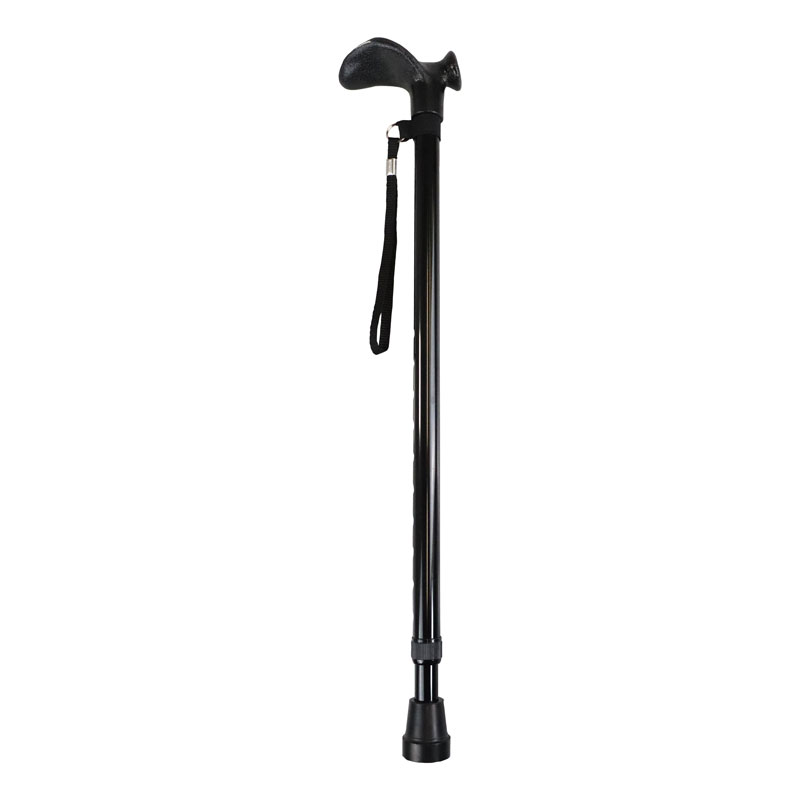 Black Height Adjustable Walking Stick with Anatomic Handle