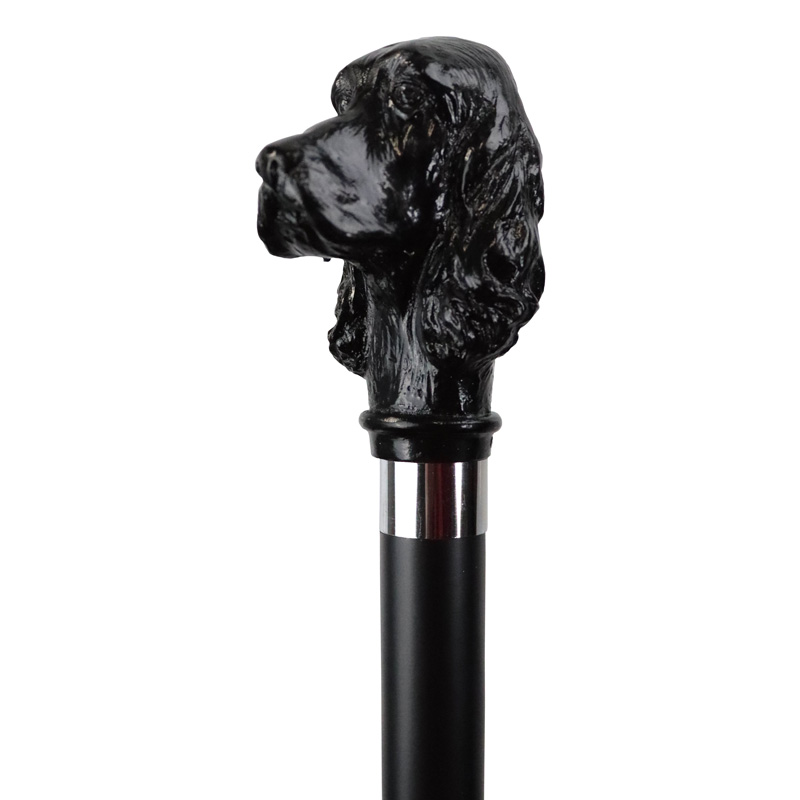 Cocker Spaniel Black Beech Wood Cane