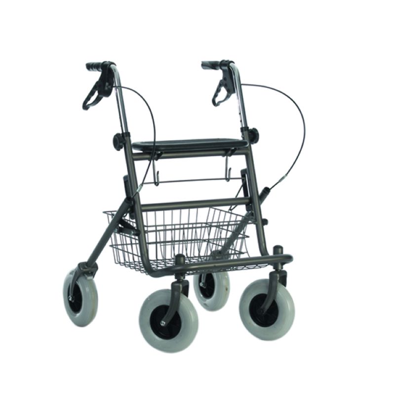 Coopers Four-Wheel Height-Adjustable Rollator with Seat