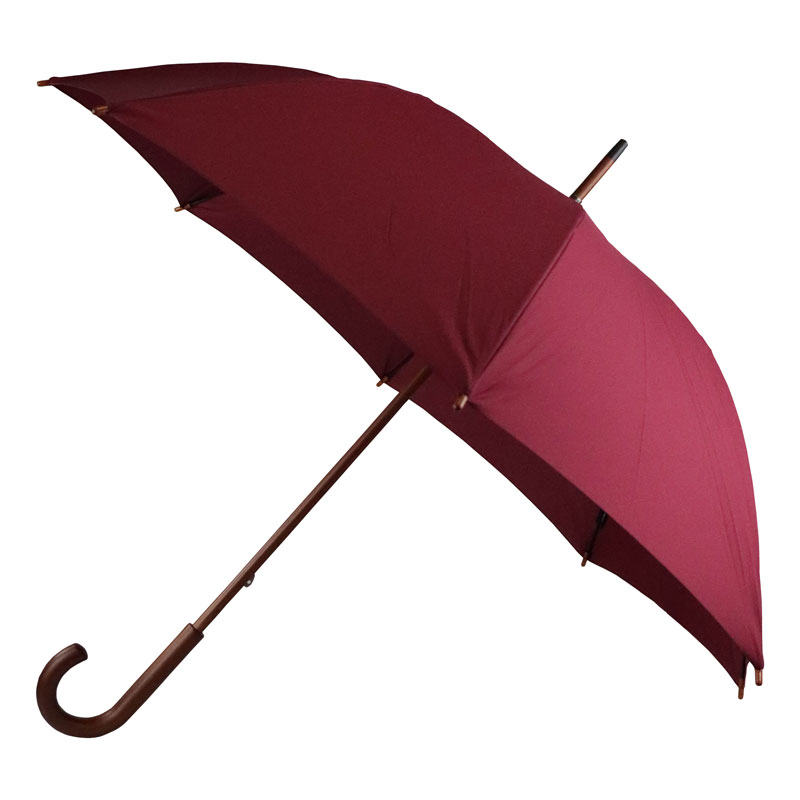 Crook-Handle Walking Stick Umbrella (Rich Burgundy)