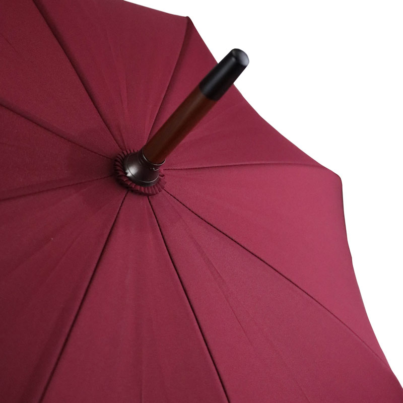 Crook-Handle Walking Stick Umbrella (Rich Burgundy)