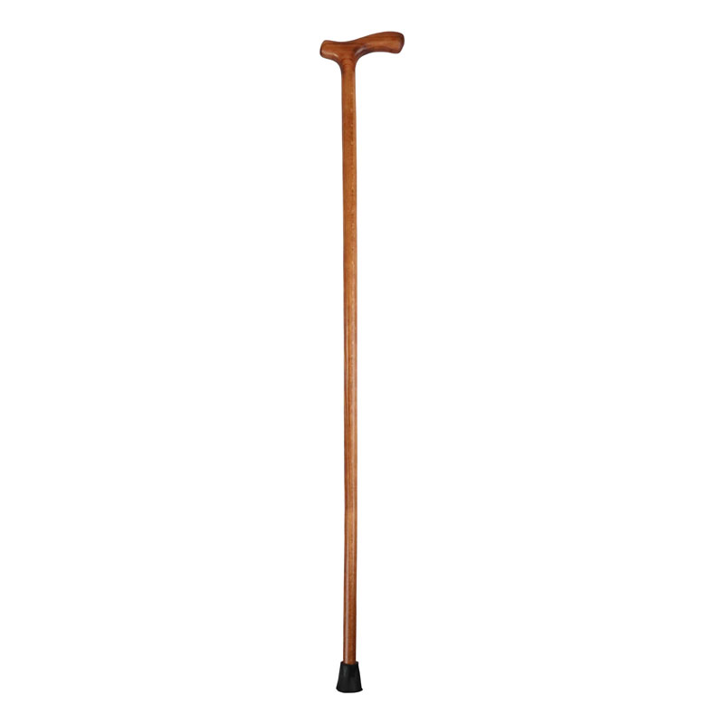 Flame-Scorched Crutch Handle Wooden Walking Stick