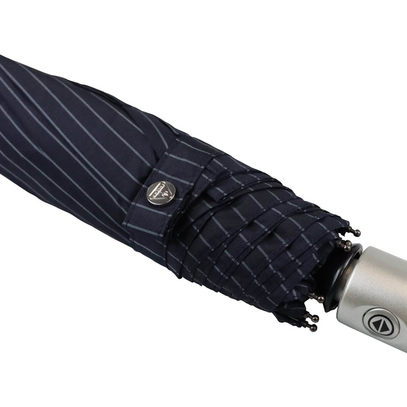 Fulton Chelsea City-Stripe Gents Auto Compact Umbrella (Navy)