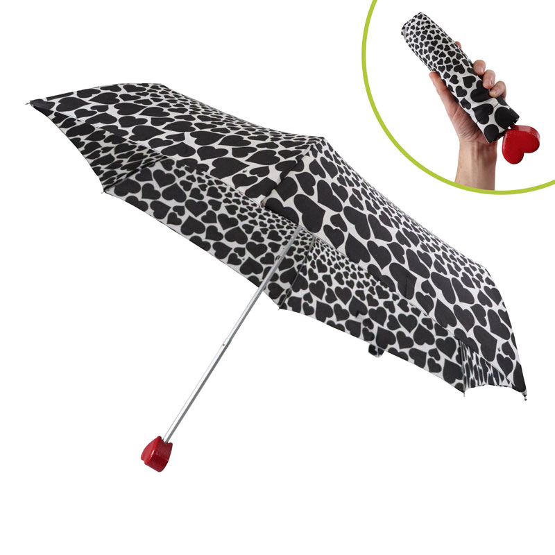 Fulton Curio 2 UV Folding Umbrella (Falling Hearts)