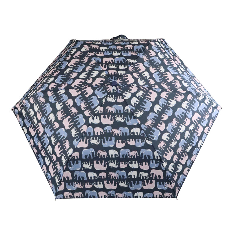 Fulton Eco Planet-2 Recycled Compact UV Umbrella (Marching Elephants)