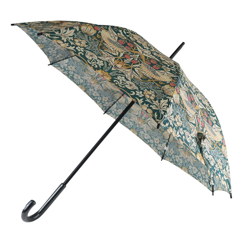 Fulton Kensington-2 Morris and Co. UV-Resistant Walking Umbrella (Strawberry Thief)