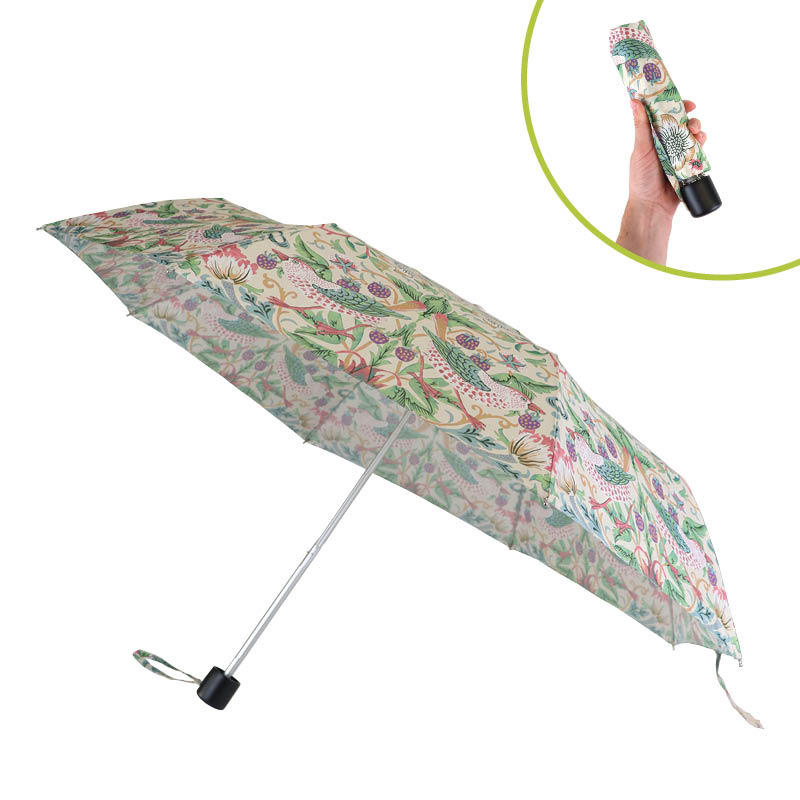 Fulton Minilite-2 Morris and Co. Folding Umbrella (Strawberry Thief Cream)