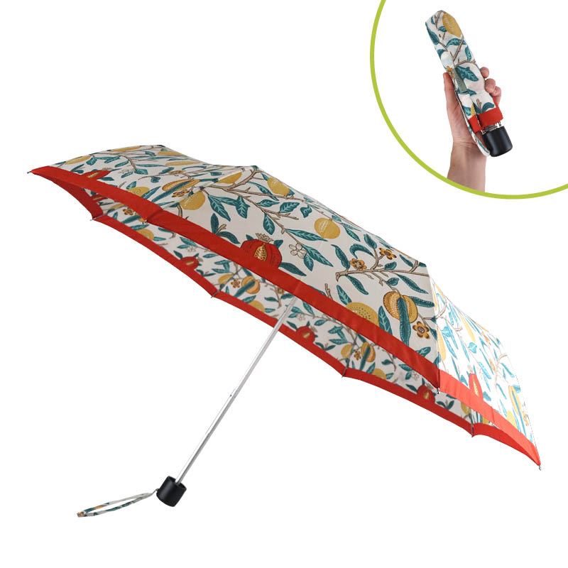 Fulton Minilite-2 Morris and Co. Compact UV Umbrella (Madder Fruit)