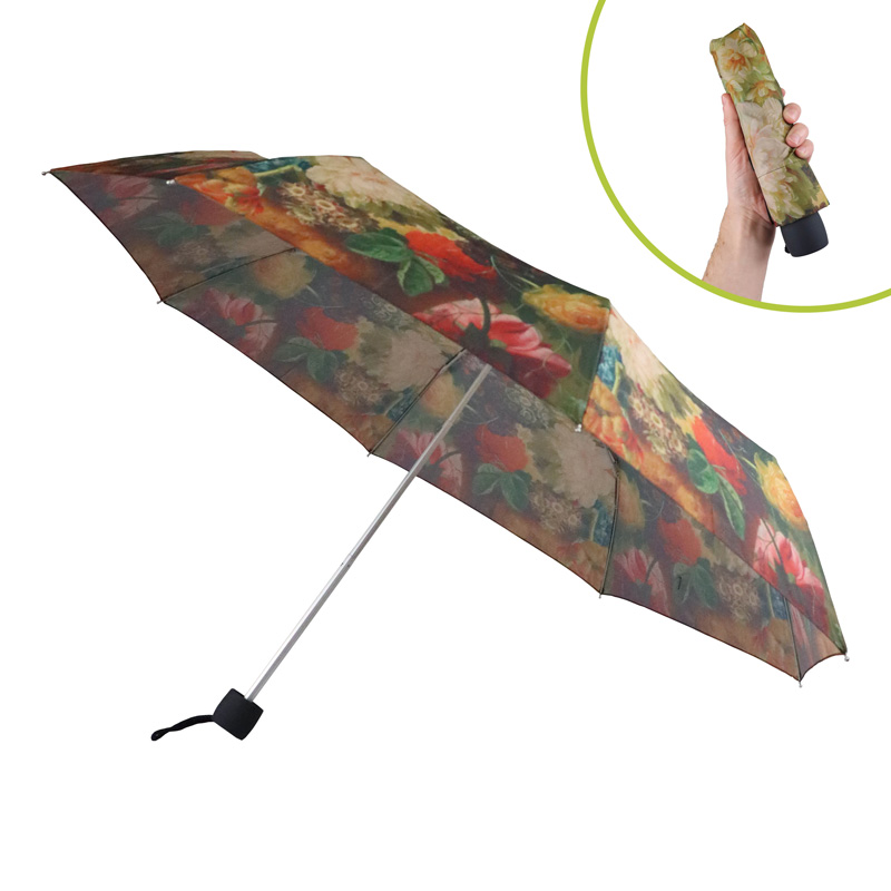 Fulton Minilite 2 National Gallery Foldable Umbrella (Flowers in a Vase by Van Brussel)