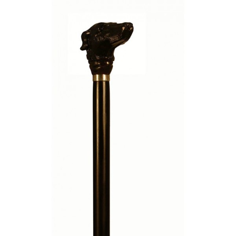 Finna Greyhound Dog Head Black Walking Stick