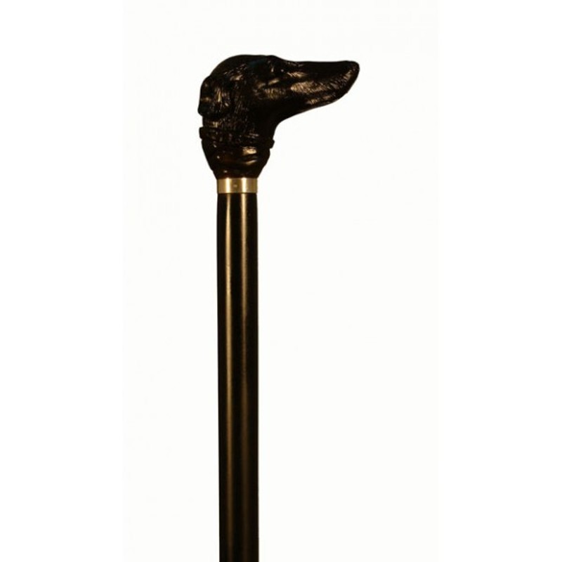 Finna Greyhound Dog Head Black Walking Stick