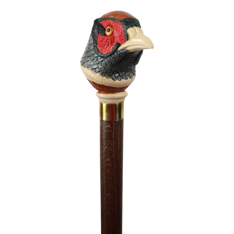 Hand Painted Pheasant Hardwood Cane