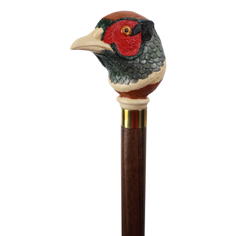 Hand Painted Pheasant Hardwood Cane