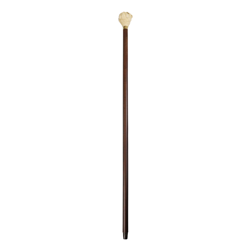 Imitation Ivory Bulldog Hardwood Cane