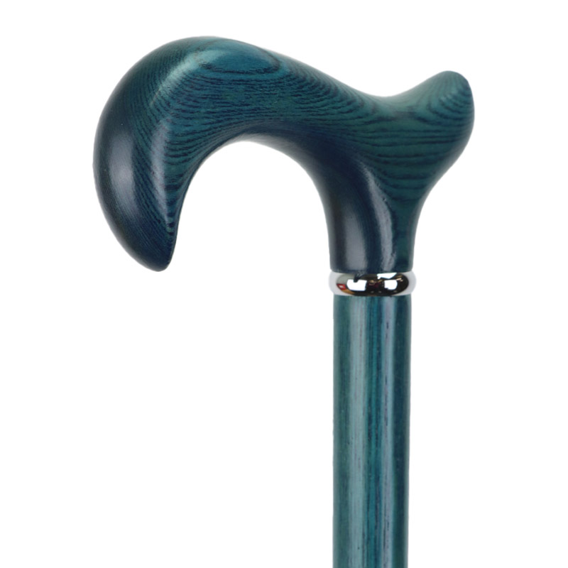 Blue Derby-Handle Walking Stick - WalkingSticks.co.uk