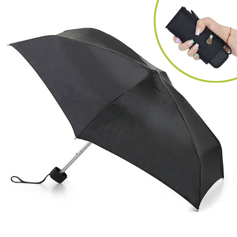 Fulton Tiny Ultra-Compact Portable Pocket-Size Umbrella (Black)