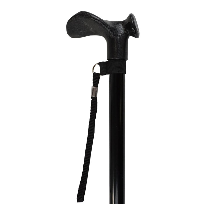 Black Height Adjustable Walking Stick with Anatomic Handle