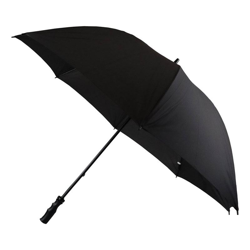 Black Windproof Golf Umbrella with Ergonomic Handle