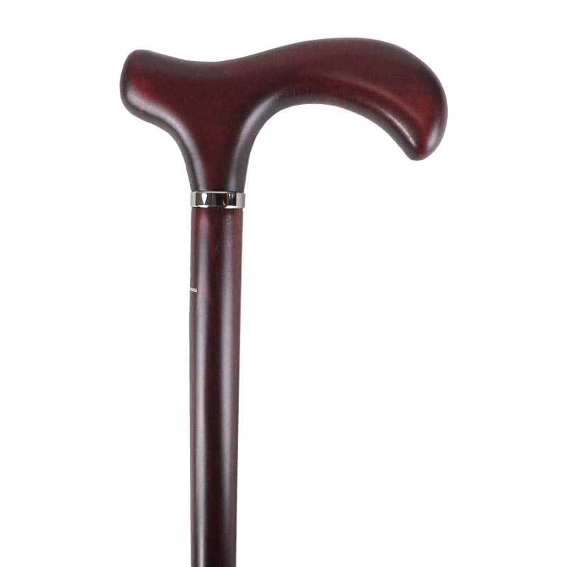 Burgundy Melbourne Beech Derby-Handle Wooden Walking Stick