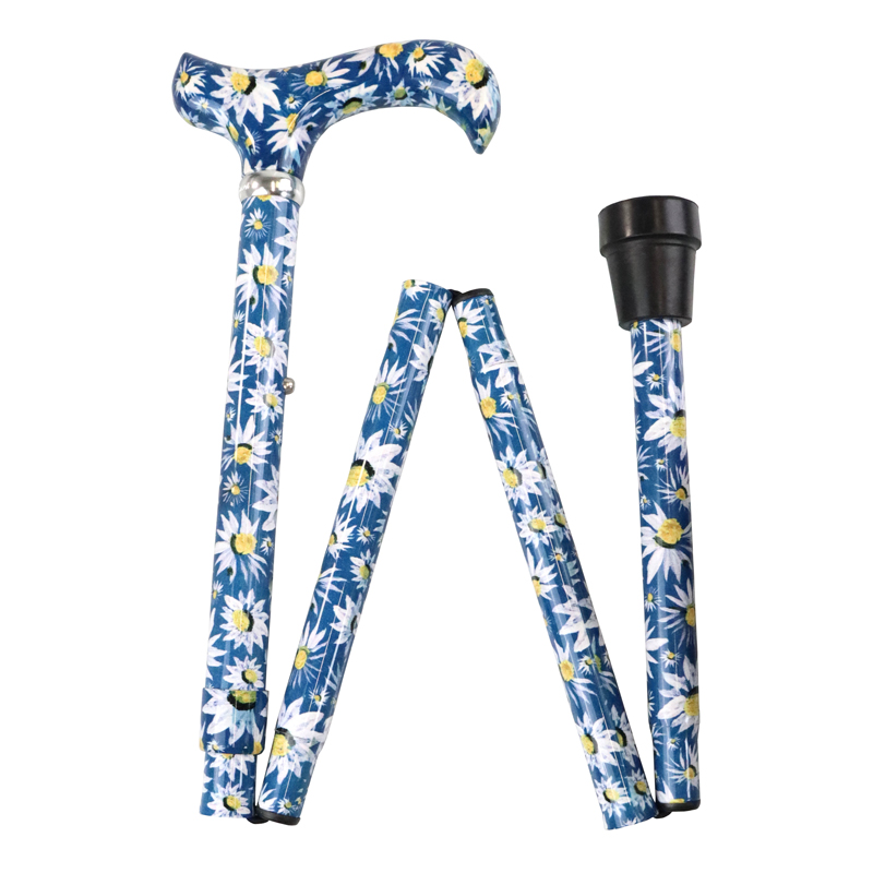 Folding Adjustable British Daisies Derby Cane