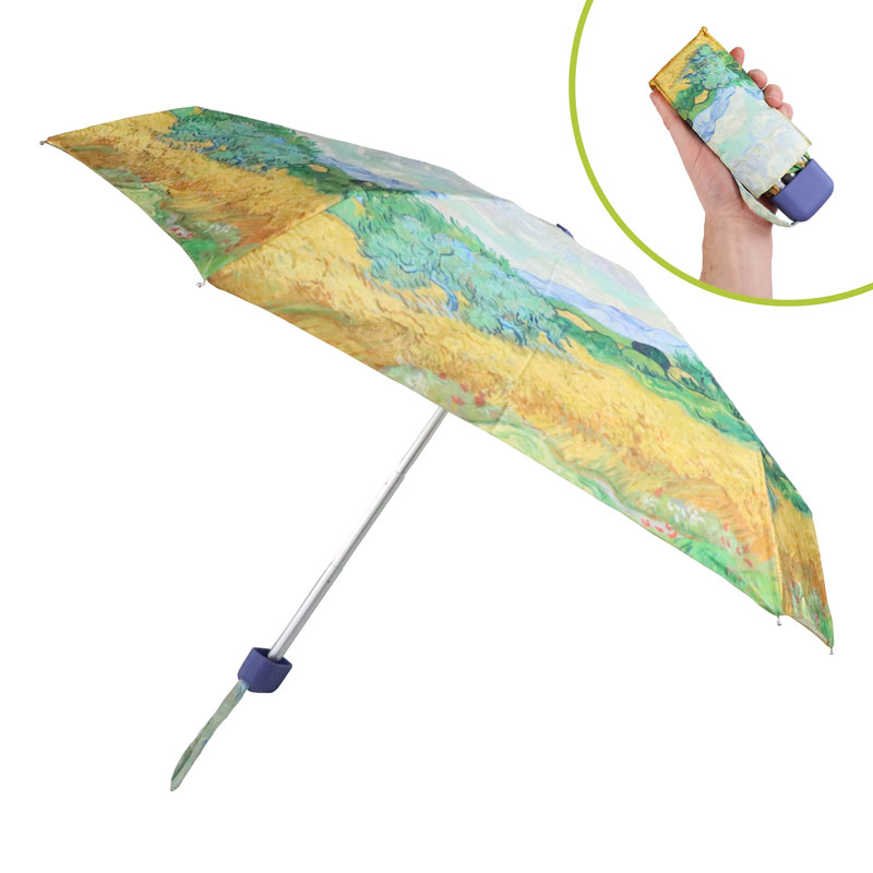 Fulton Tiny 2 National Gallery Foldable Umbrella (A Wheatfield, with Cypresses by Van Gogh)