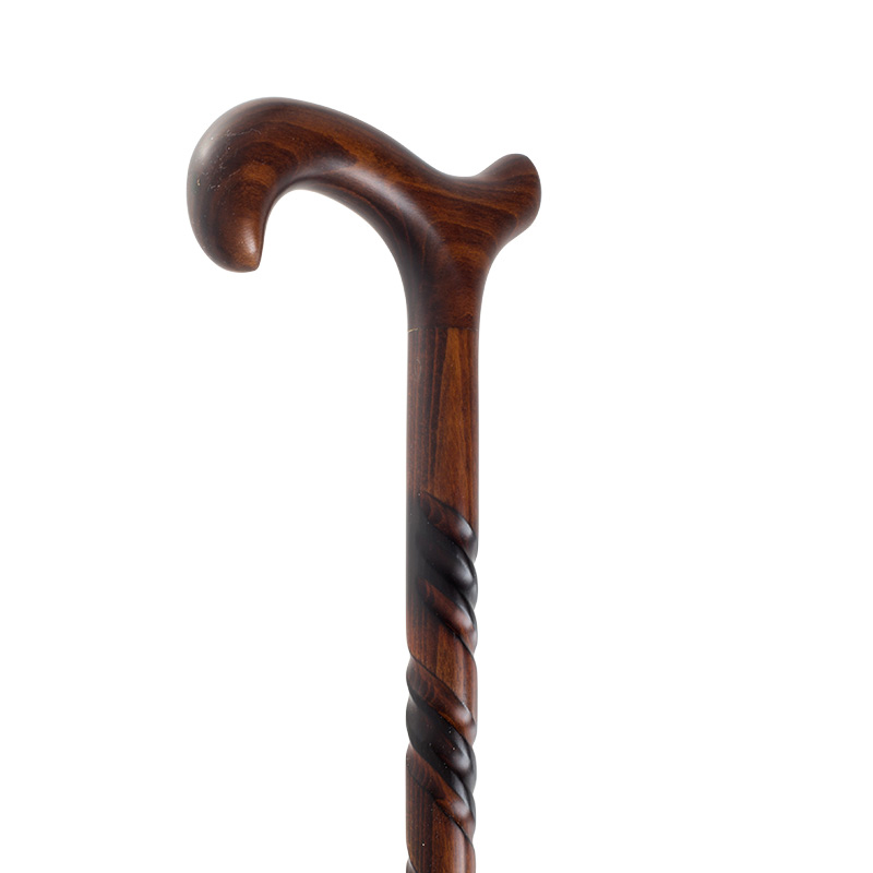 Gents' Beech Derby Walking Stick with Spiral - WalkingSticks.co.uk