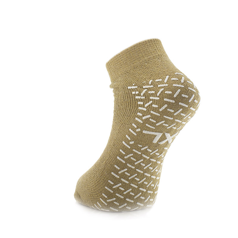 Medline Large Beige Non-Slip Fall-Prevention Slipper Socks (One Pair)