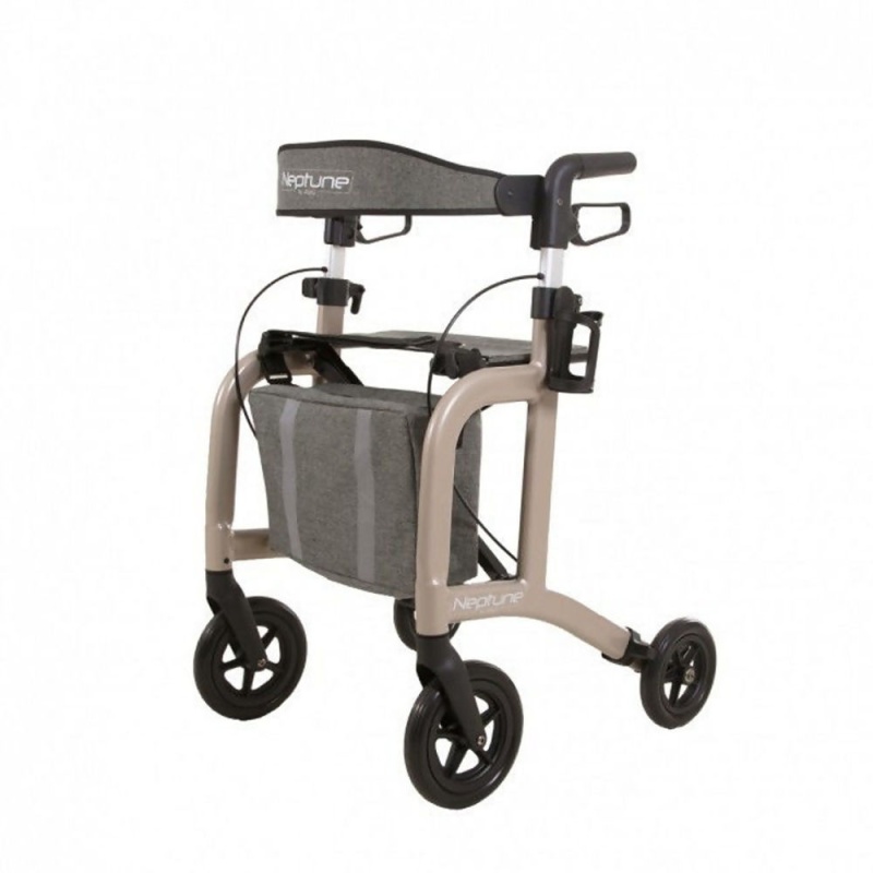 Neptune Lightweight Height-Adjustable Folding Rollator (Champagne)