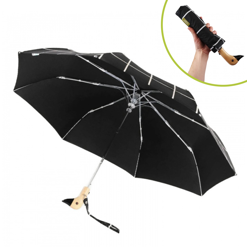 Original Duckhead Folding Eco Umbrella (Black Grid)