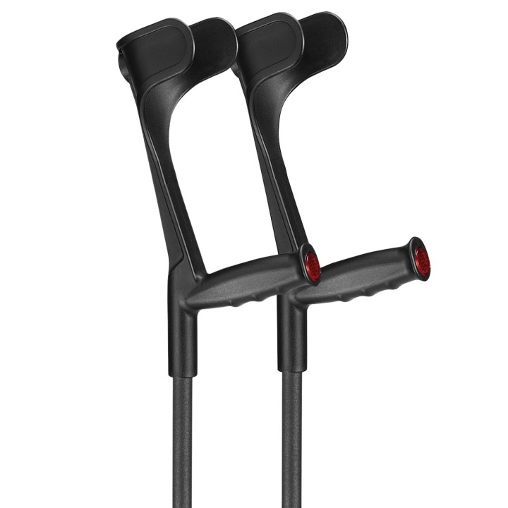 Ossenberg Soft-Grip Textured Black Crutches - WalkingSticks.co.uk