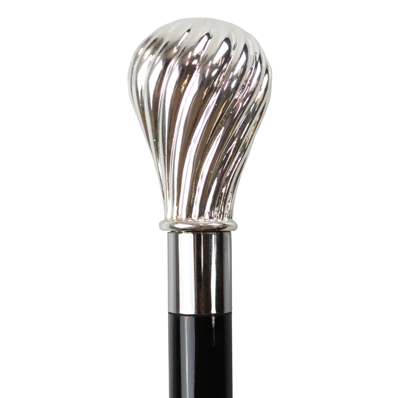 Silver-Plated Twisted Cap Cane