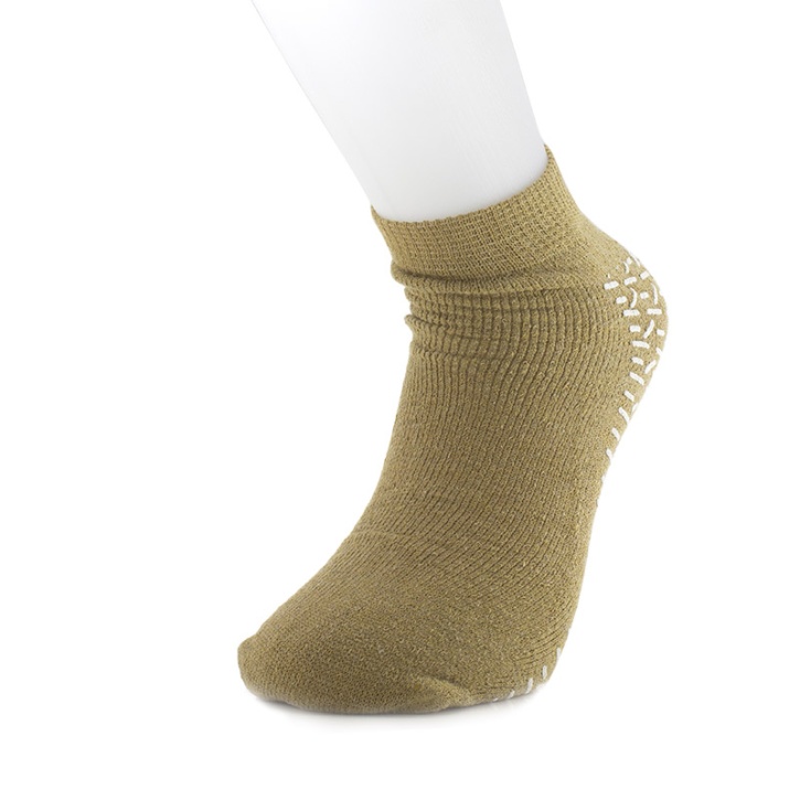 Medline Large Beige Non-Slip Fall-Prevention Slipper Socks (One Pair)