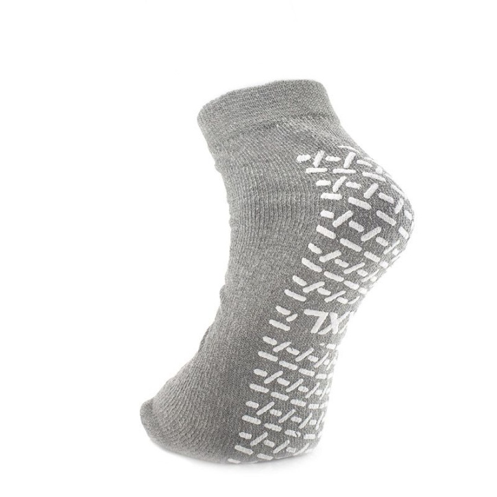 Medline XX-Large Grey Non-Slip Fall-Prevention Slipper Socks (One Pair)