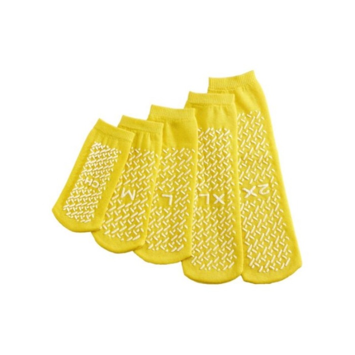 Medline Large Yellow Non-Slip Fall-Prevention Slipper Socks (One Pair)