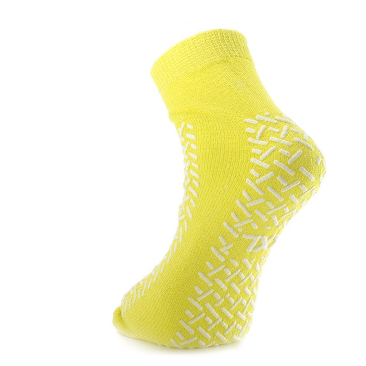 Medline Large Yellow Non-Slip Fall-Prevention Slipper Socks (One Pair)